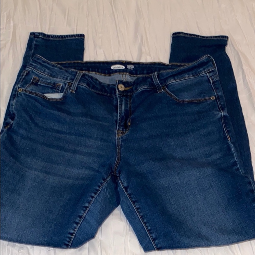 Blue skinny jeans